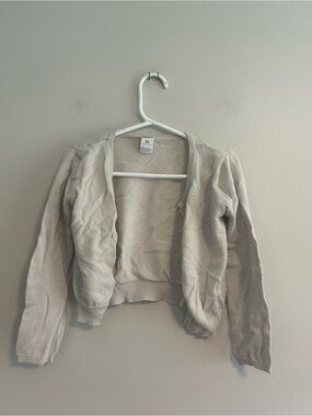 (3/$20) Carters 4t tan glittery cropped button up cardigan sweater